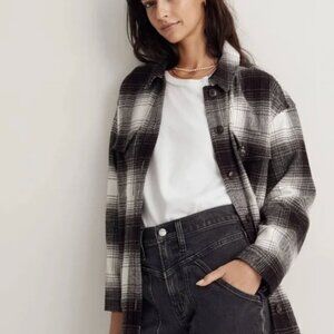 Cute Madewell Twill Flannel Shirt-Jacket in Plaid, Women's XS